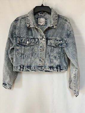 Stoosh Light Acid-Wash Cropped Denim Jacket